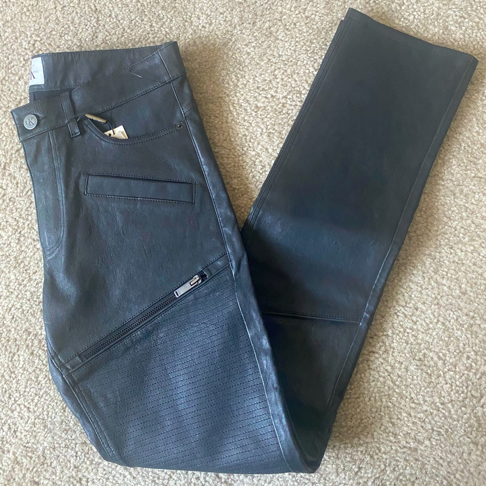 Calvin Klein Biker Leather Jeans